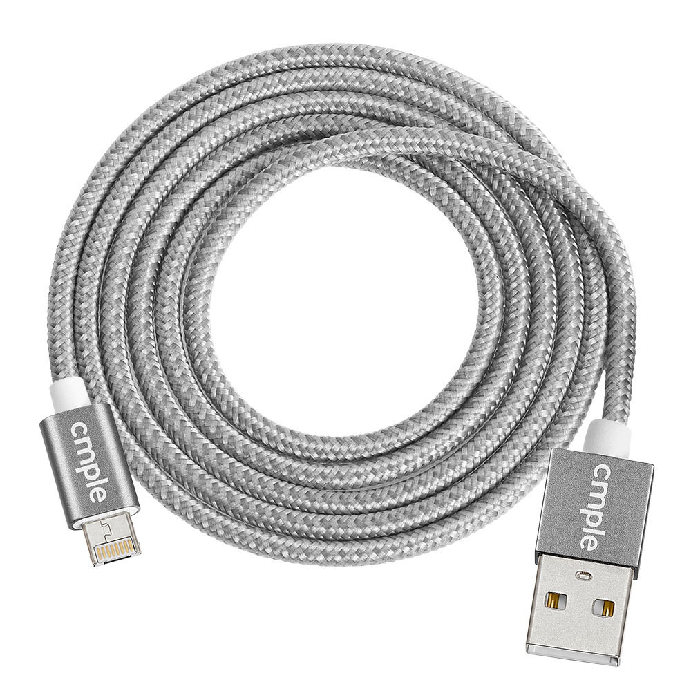 2 in 1 USB 2.0 A Male To Reversible LightningMicro B Male Cable - 3 Feet, Gray